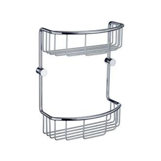 Smedbo NK377 7 5/16 in. Wall Mounted Double Level Shower Basket in Polished Chrome from the Studio Collection